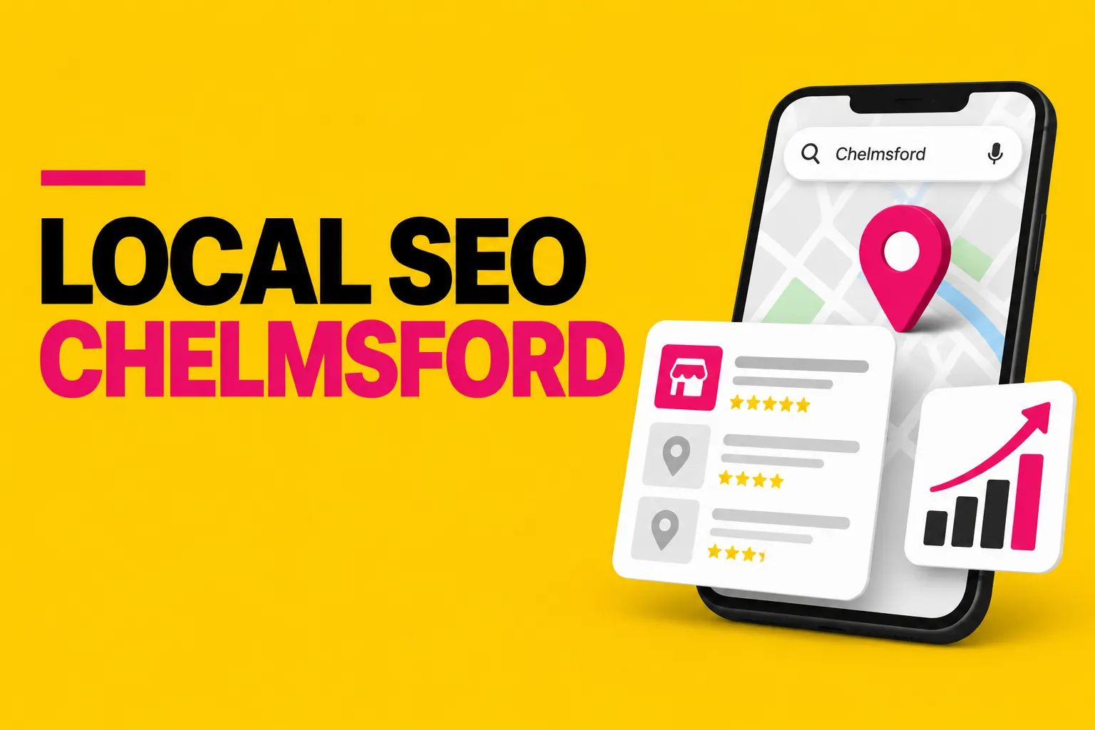 Local SEO Chelmsford map pin mockup