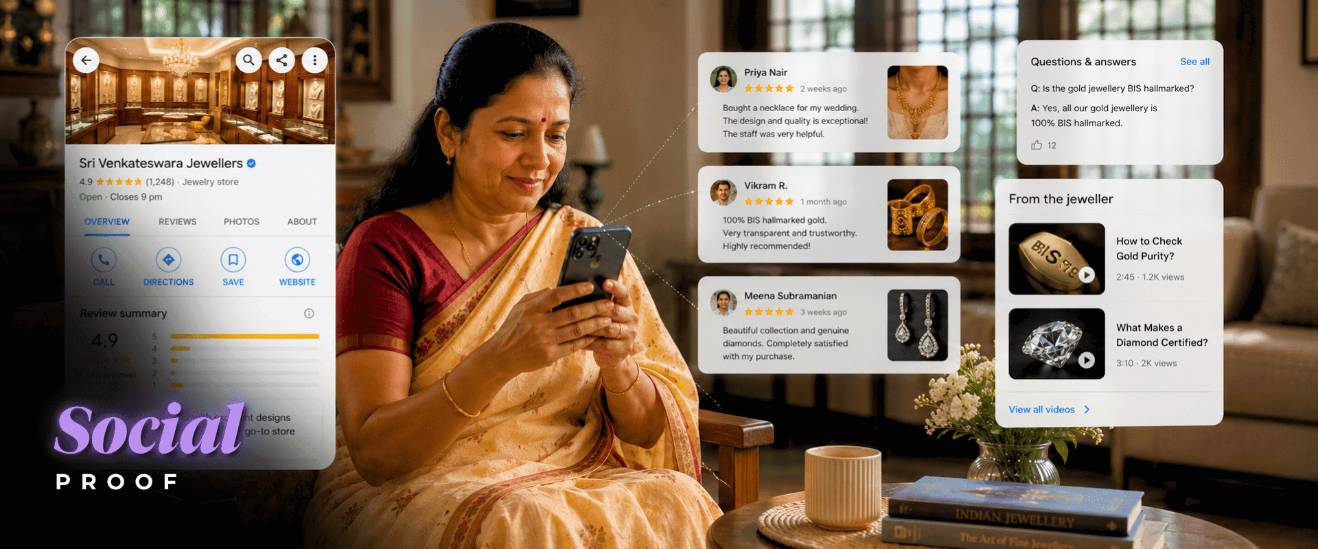 jewellery brand social proof, testimonial and proof