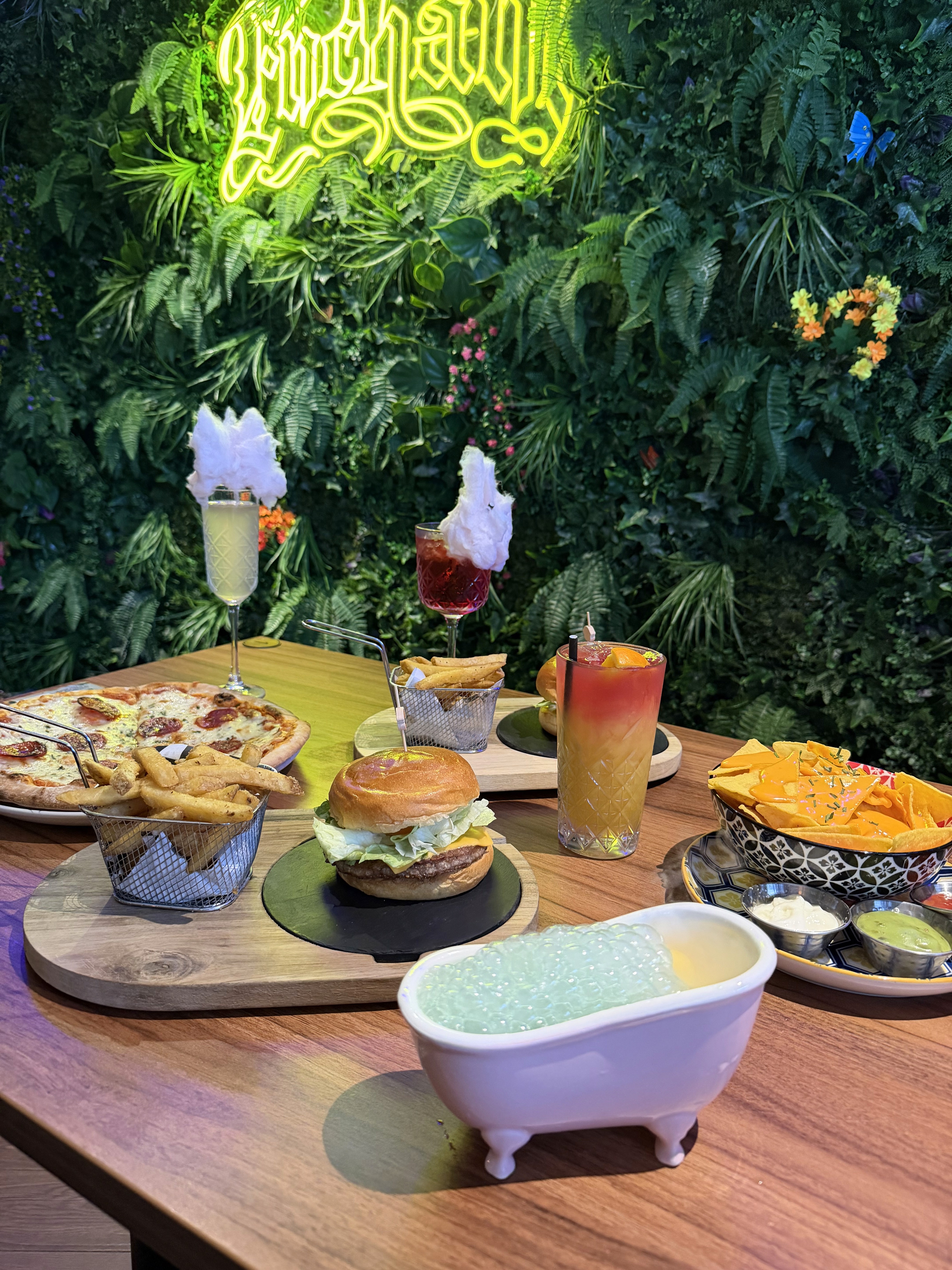 fruit sandwich on a blue ceramic plate