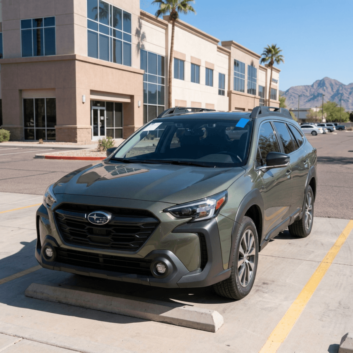 Gray Subaru Outback parked after receiving a professional windshield replacement in Avondale, Arizona