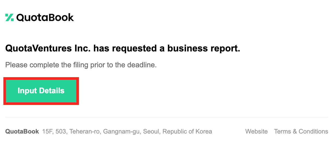 Input Details on invitation email