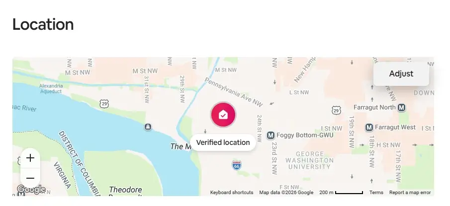 Ubicación del Airbnb en Washington, DC