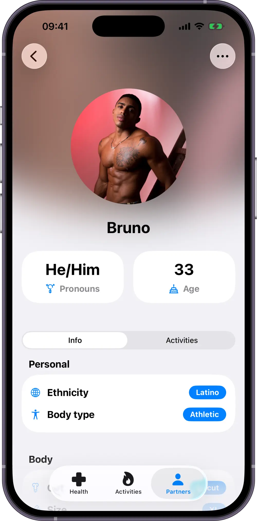 Screenshot: Activities (iOS)