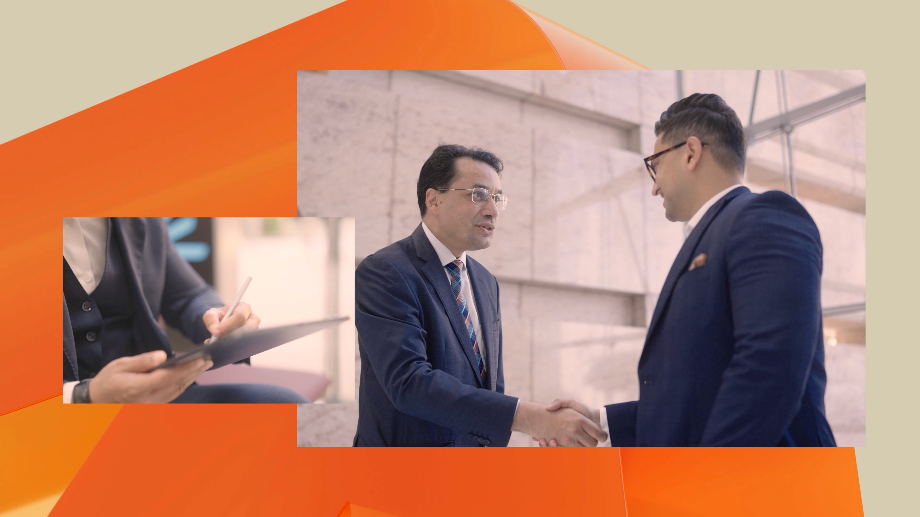 Two business people shaking hands