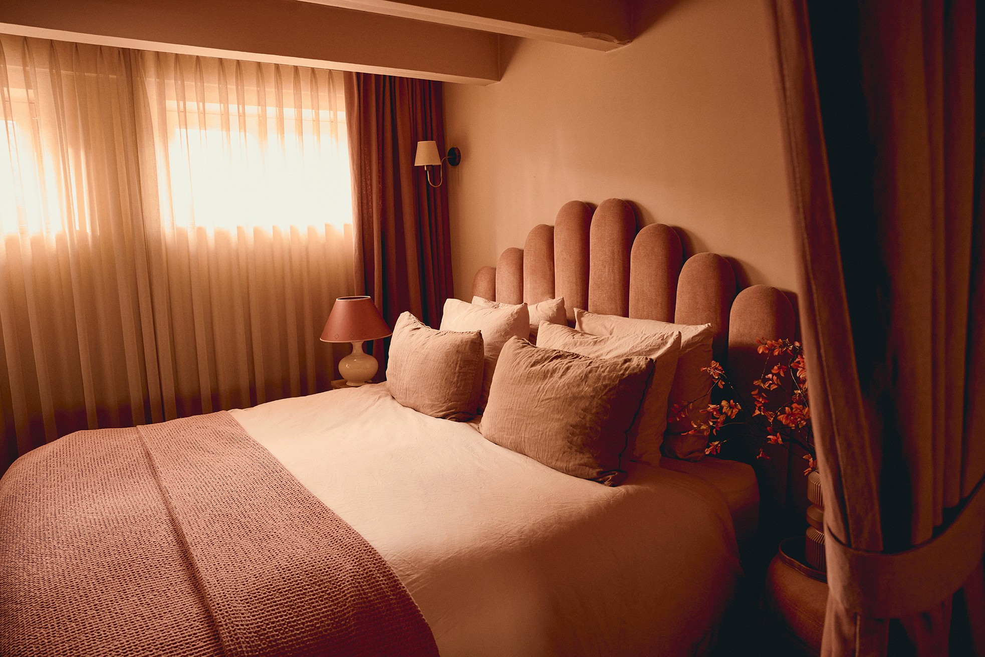 Interieur design slaapkamer roze