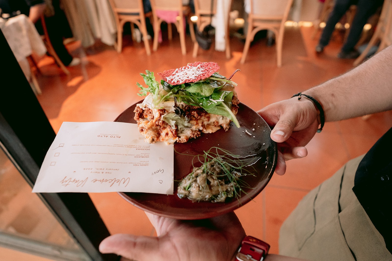 food served on a white plate