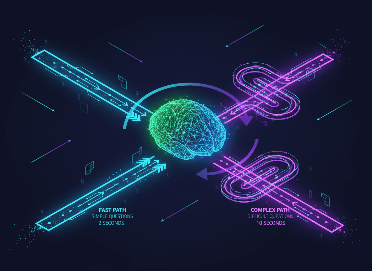 Visualisation du raisonnement adaptatif de GPT-5.1 qui ajuste son temps de réflexion selon la complexité des questions