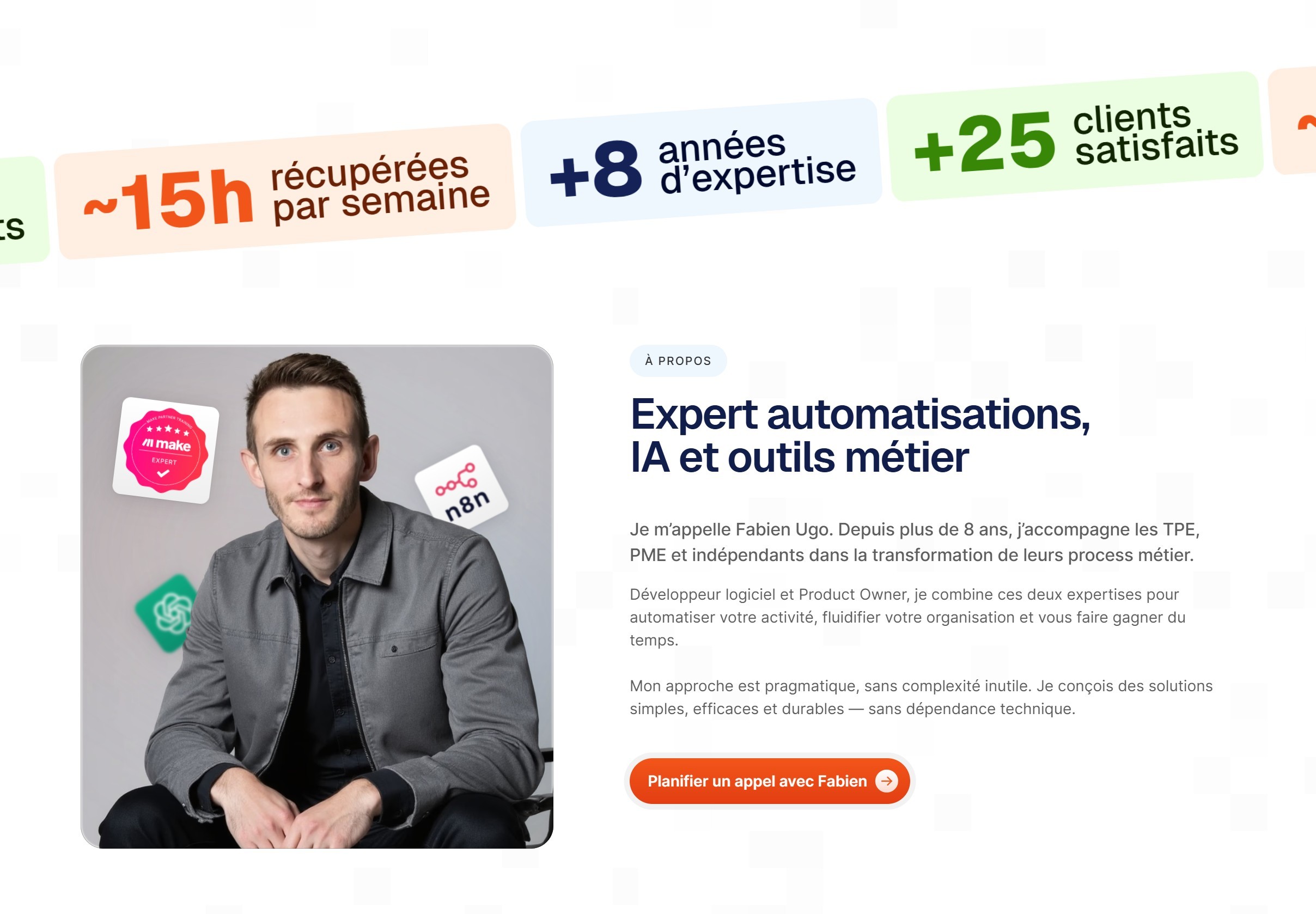 section à propos site hubicom