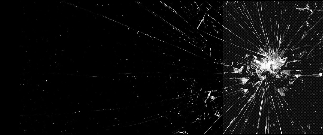 Broken glass textures high resolution shatter effect with sharp transparent glass fragments and realistic cracks