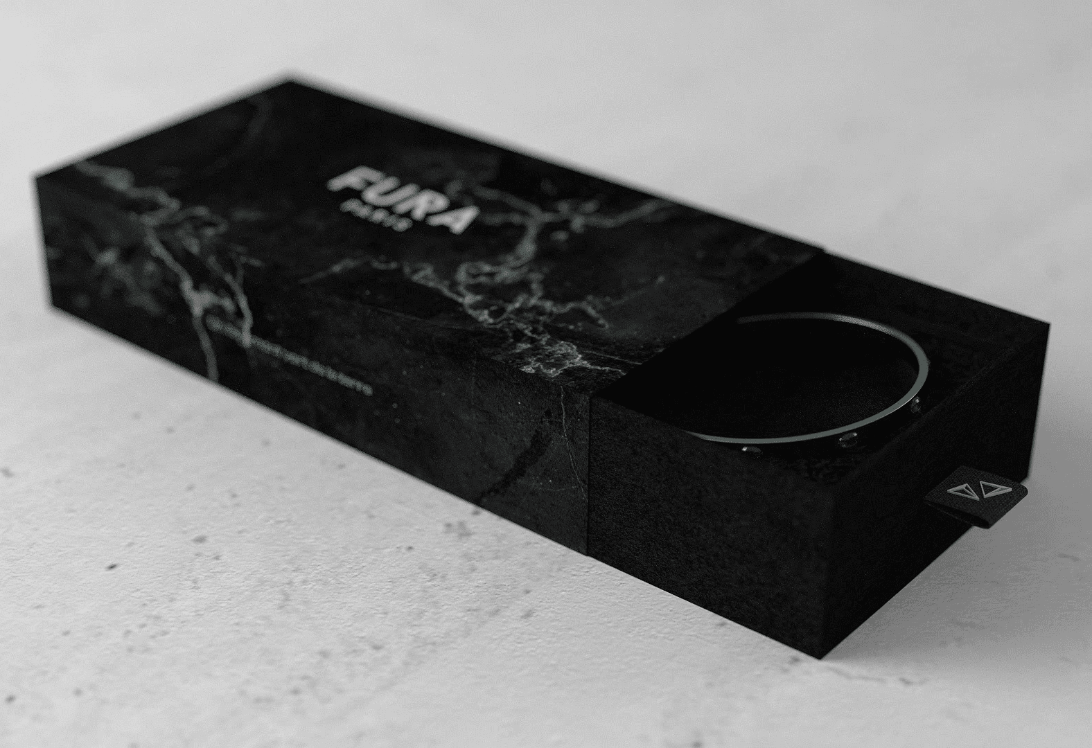 Minimalist coffee can design in hand – black and white packaging with bold typography
