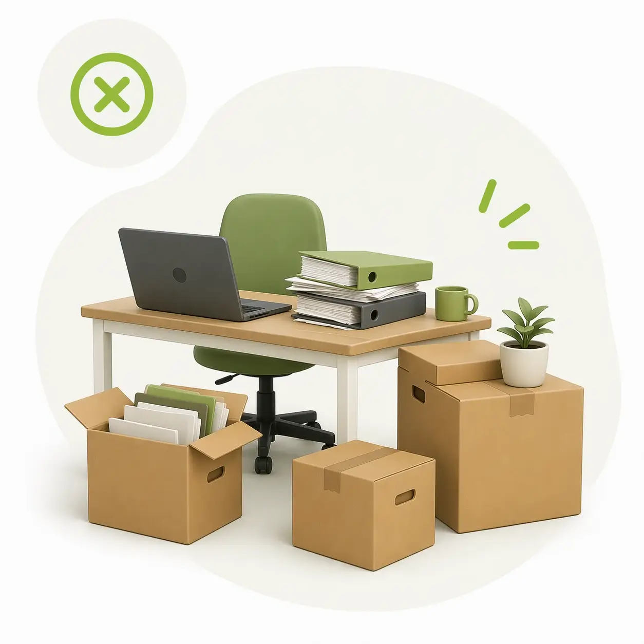 Liste von ausgewählten und nicht ausgewählten Umzugsunternehmen