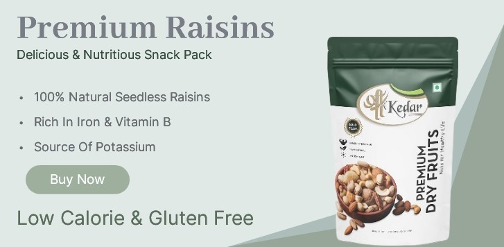 Amazon A+ banner for raisins dry fruit brand generated with Sivi AI