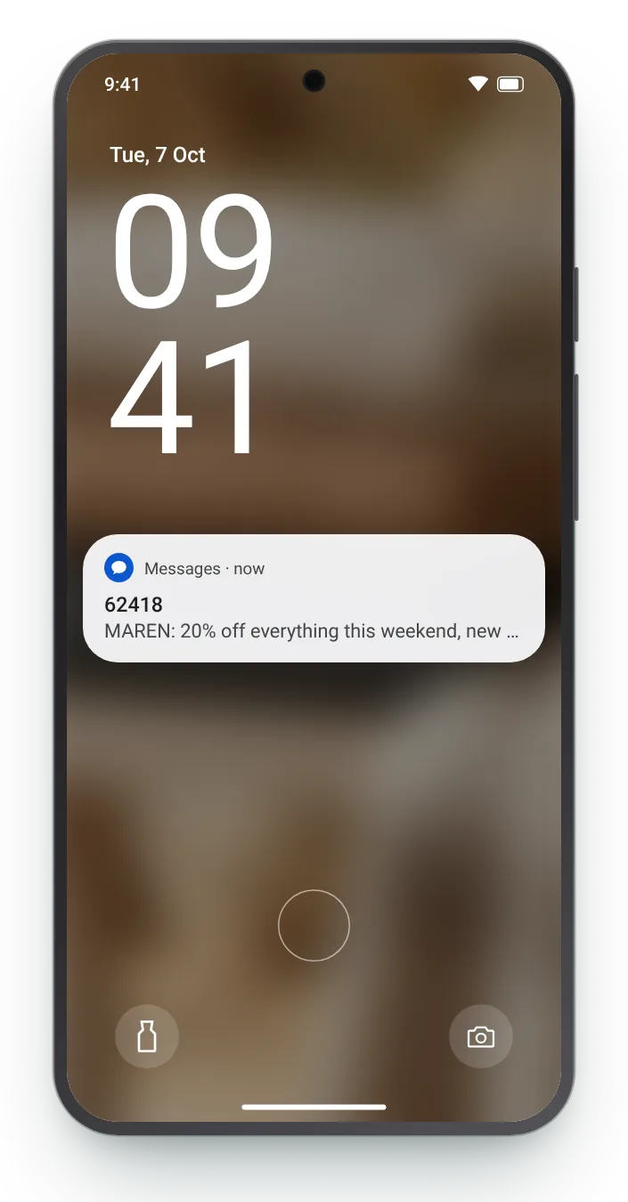 The same promotion as a notification on an Android lock screen