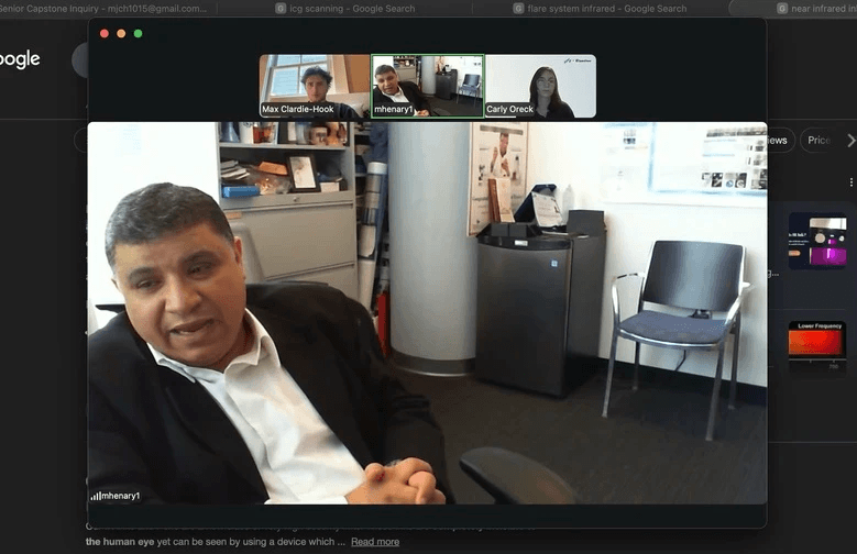 Photo from Dr. Henary's interview session during Helm's primary research