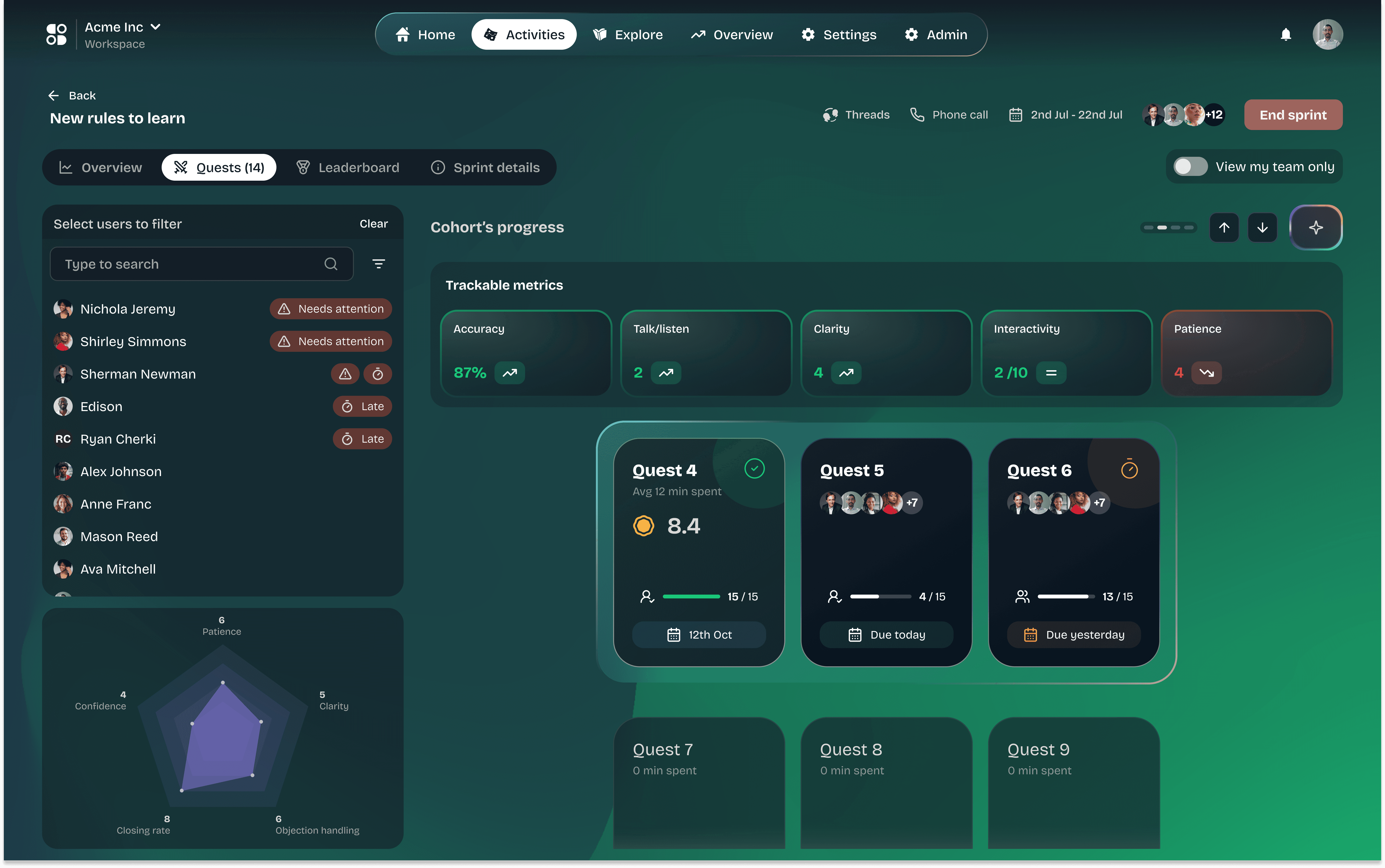 Keep the Team on Track