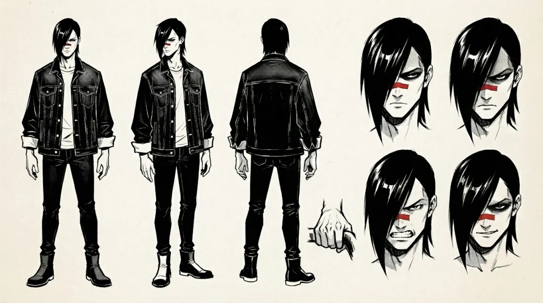 GHOST character turnaround sheet