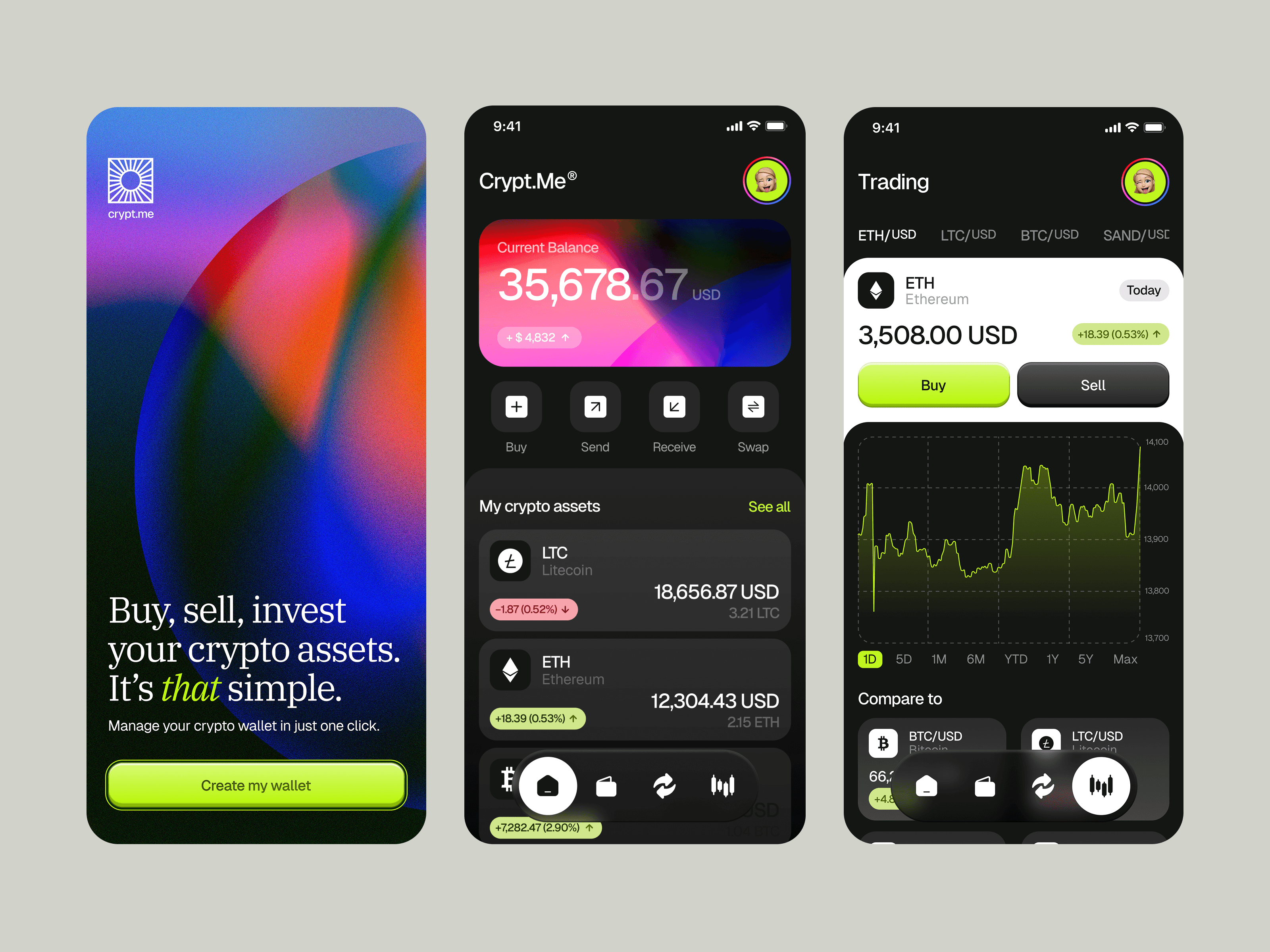 ~ crypto trading app – landing page ~