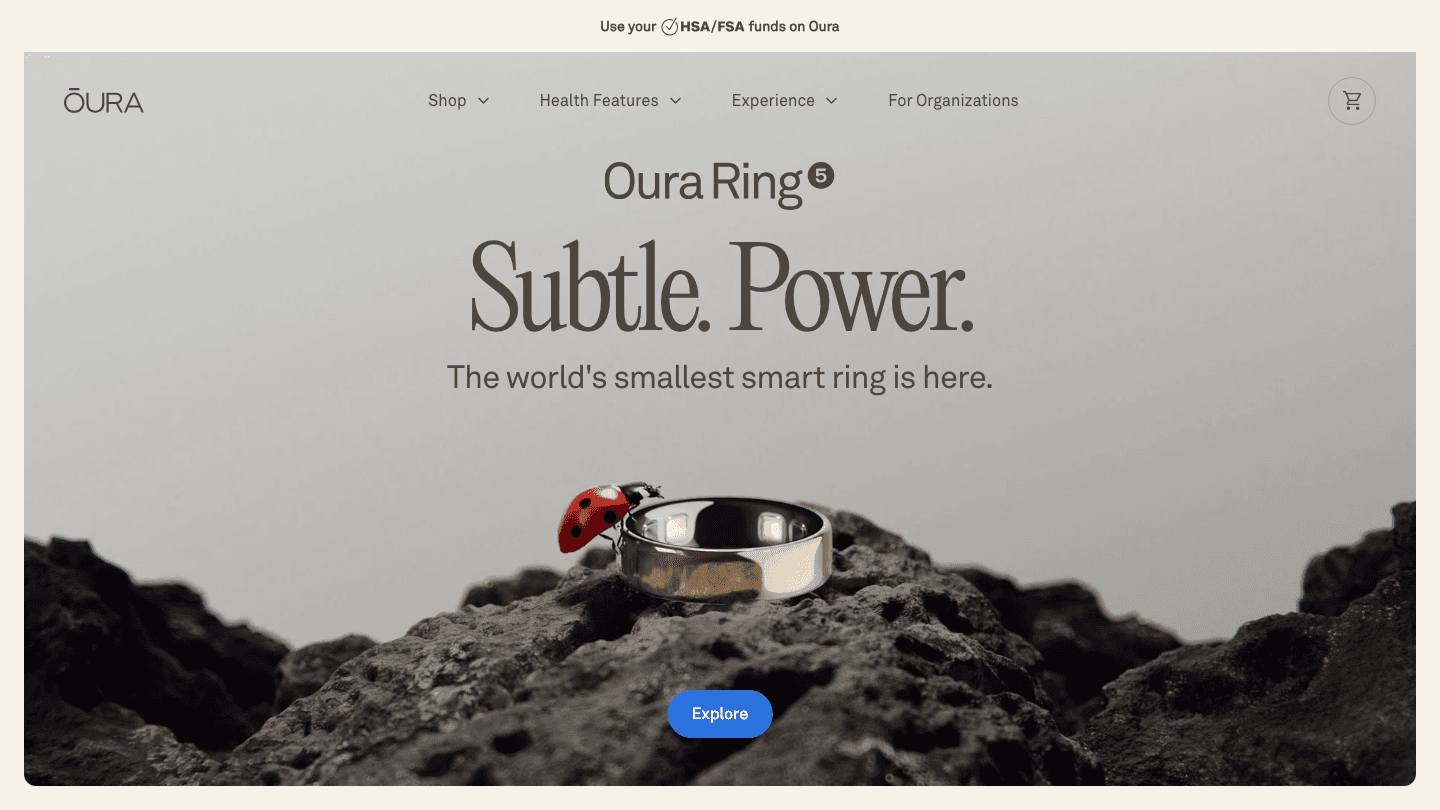 Oura Ring health analytics platform showing sleep and readiness scores