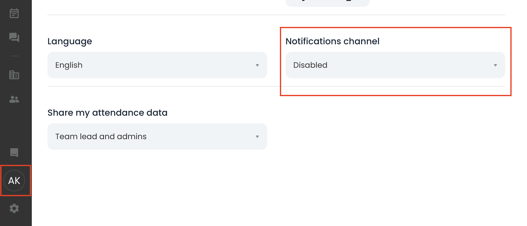 Notification settings