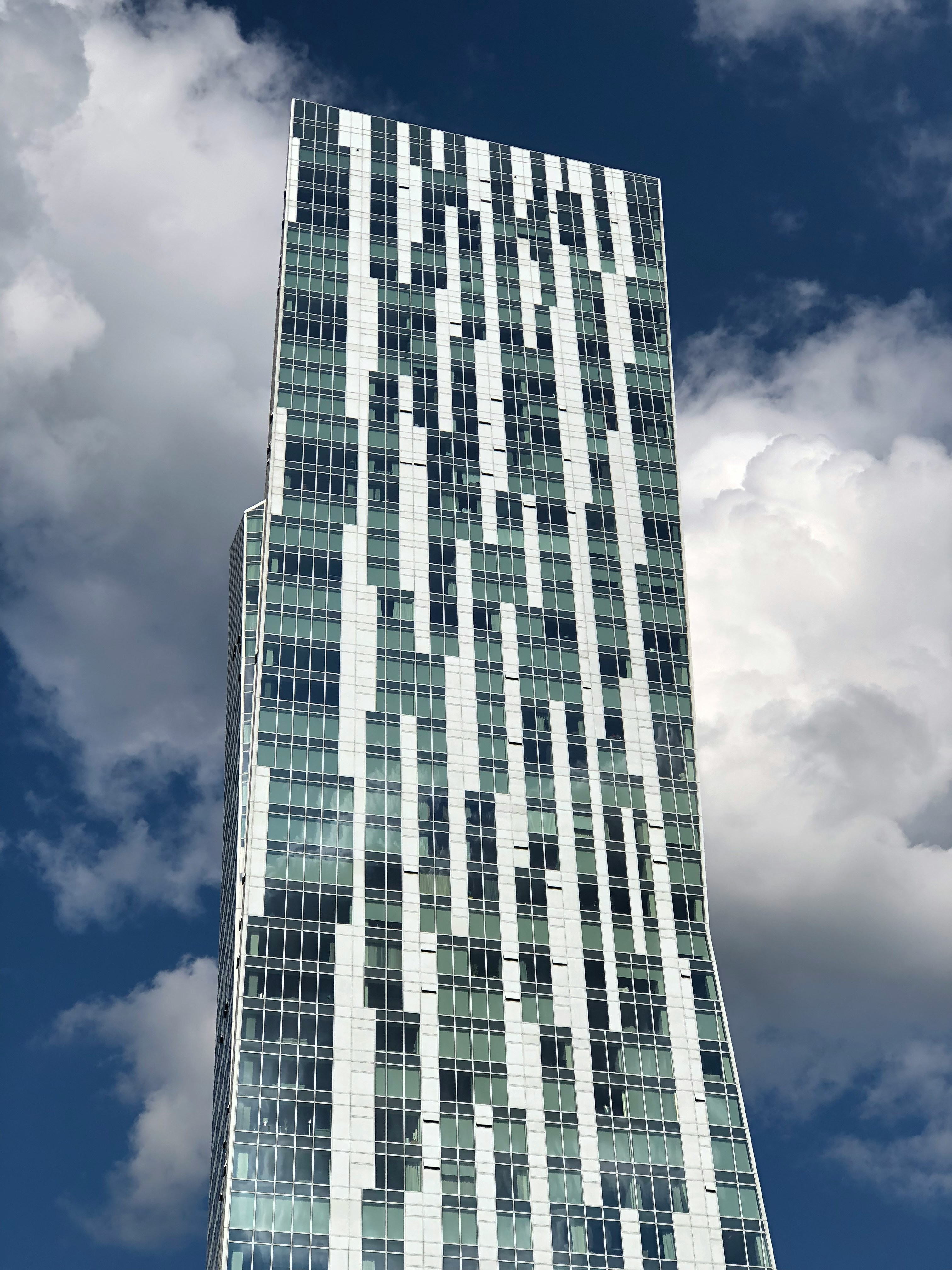 a very tall building with many windows on it