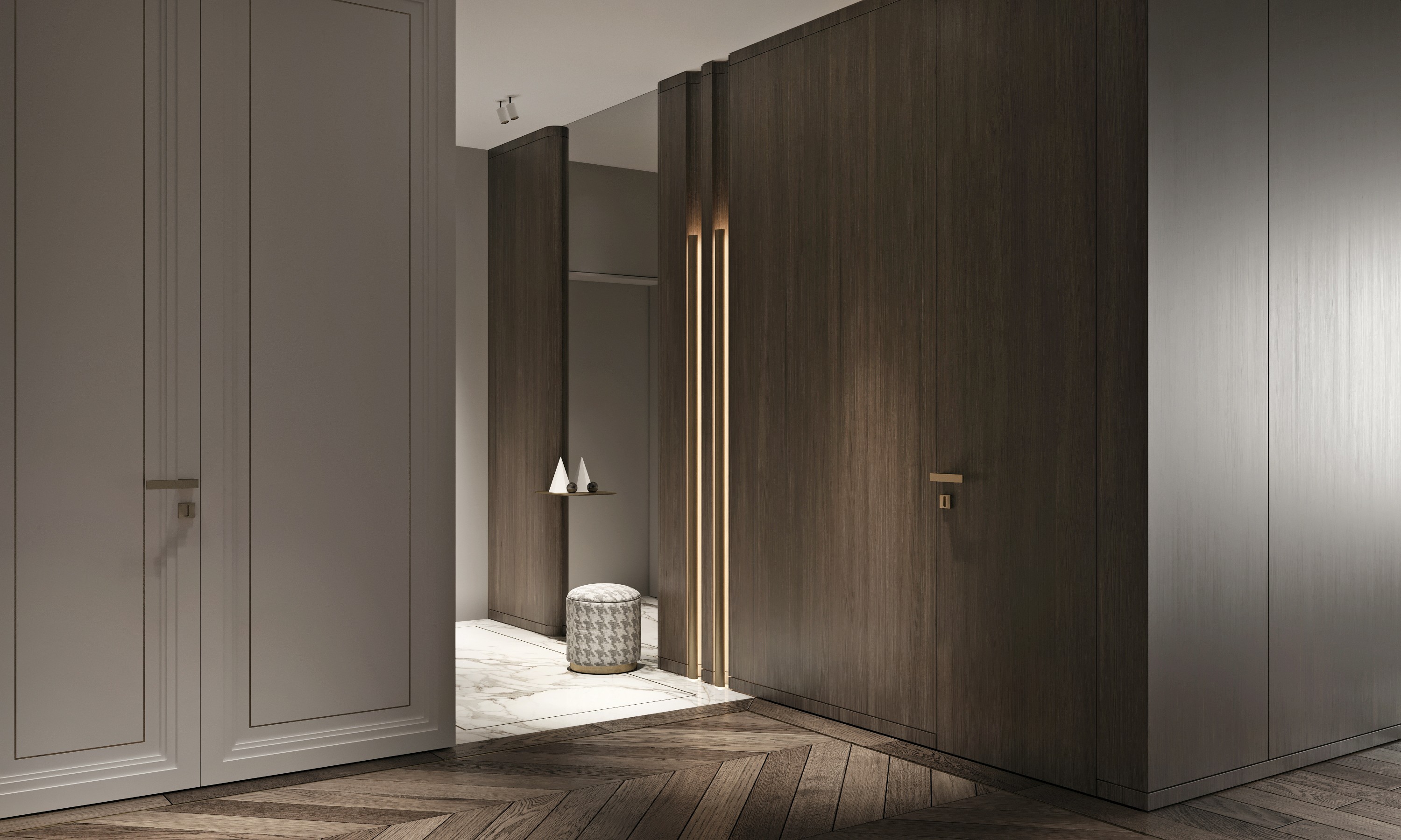 brown wooden bed frame with white and brown bed linen