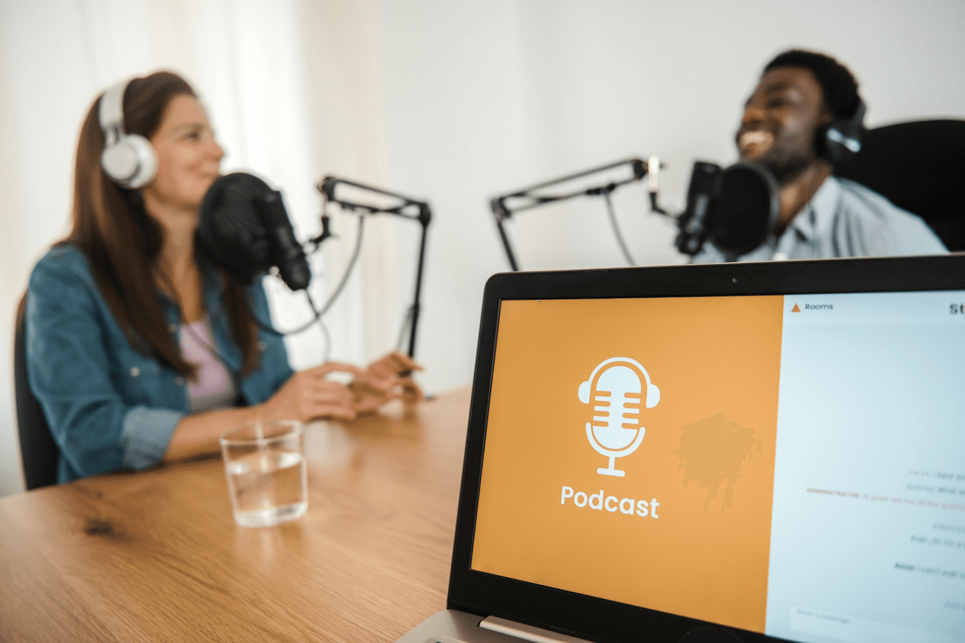 Two people recording a podcast episode - What Is an Audiogram Podcast