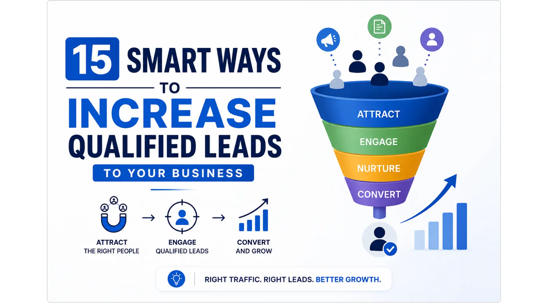 Lead generation funnel showing the stages from attracting prospects to converting customers