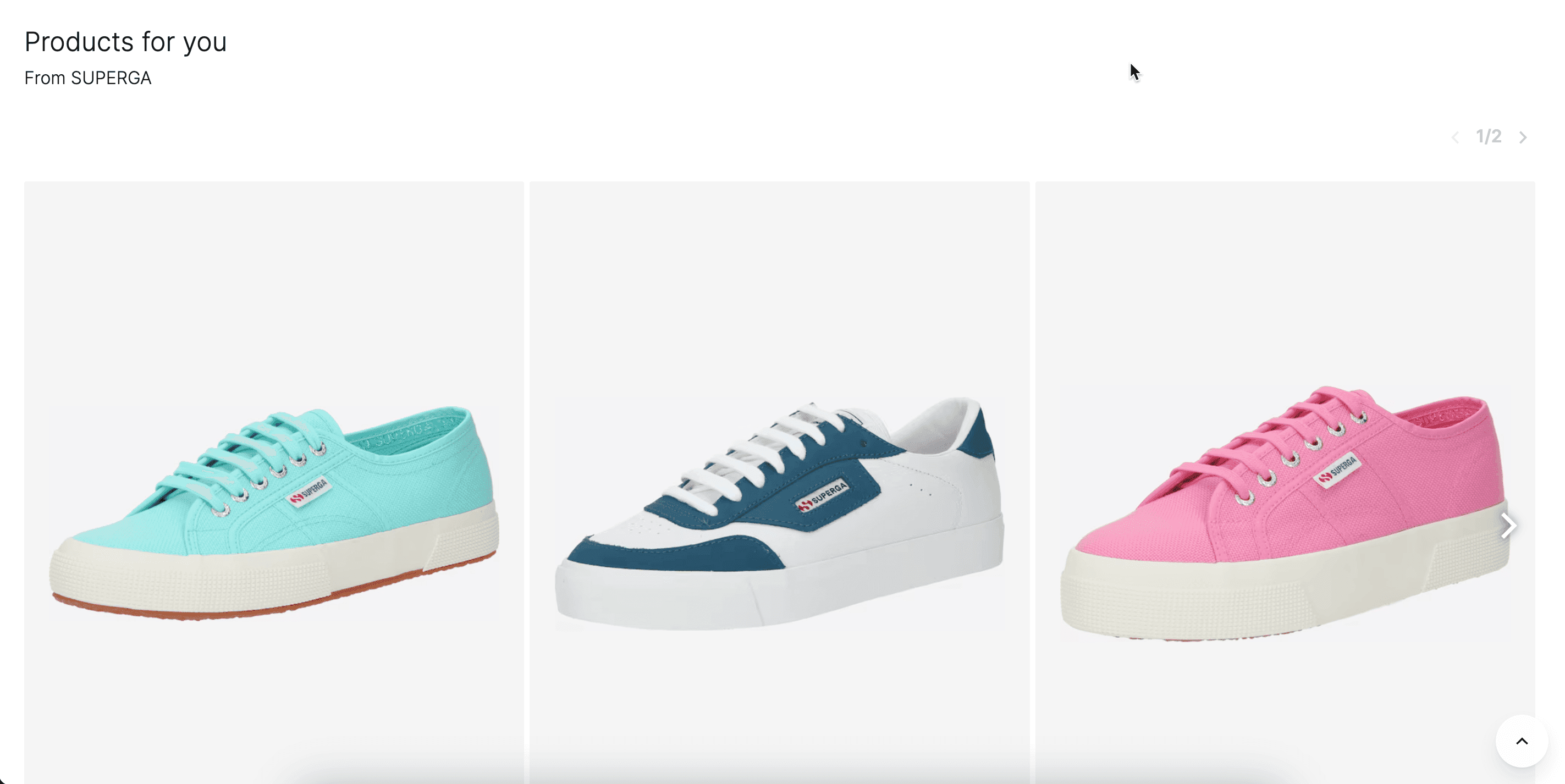 Showing 3 shoes in a section Producst for you