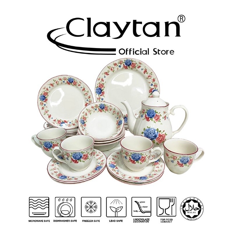 Cottage Rose W Banding 22 pcs Dinner Set (4 pax)