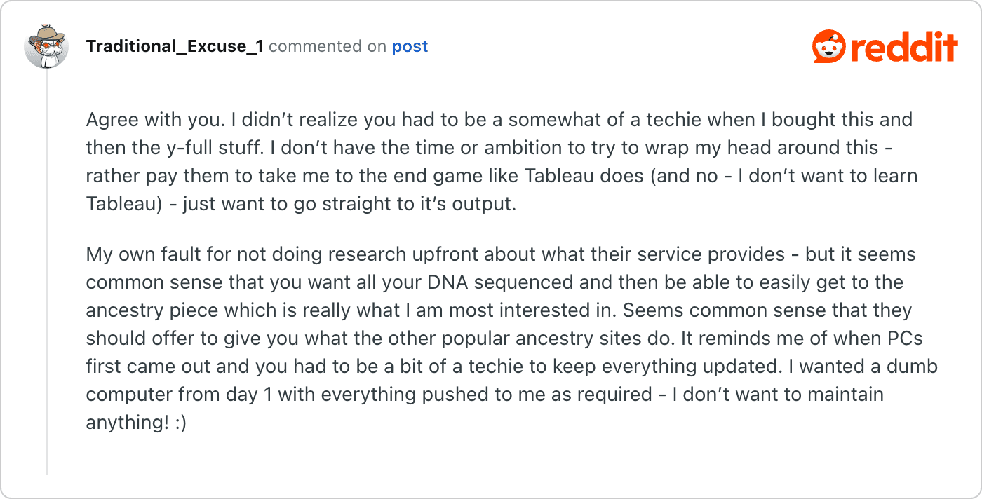 Post on Reddit
