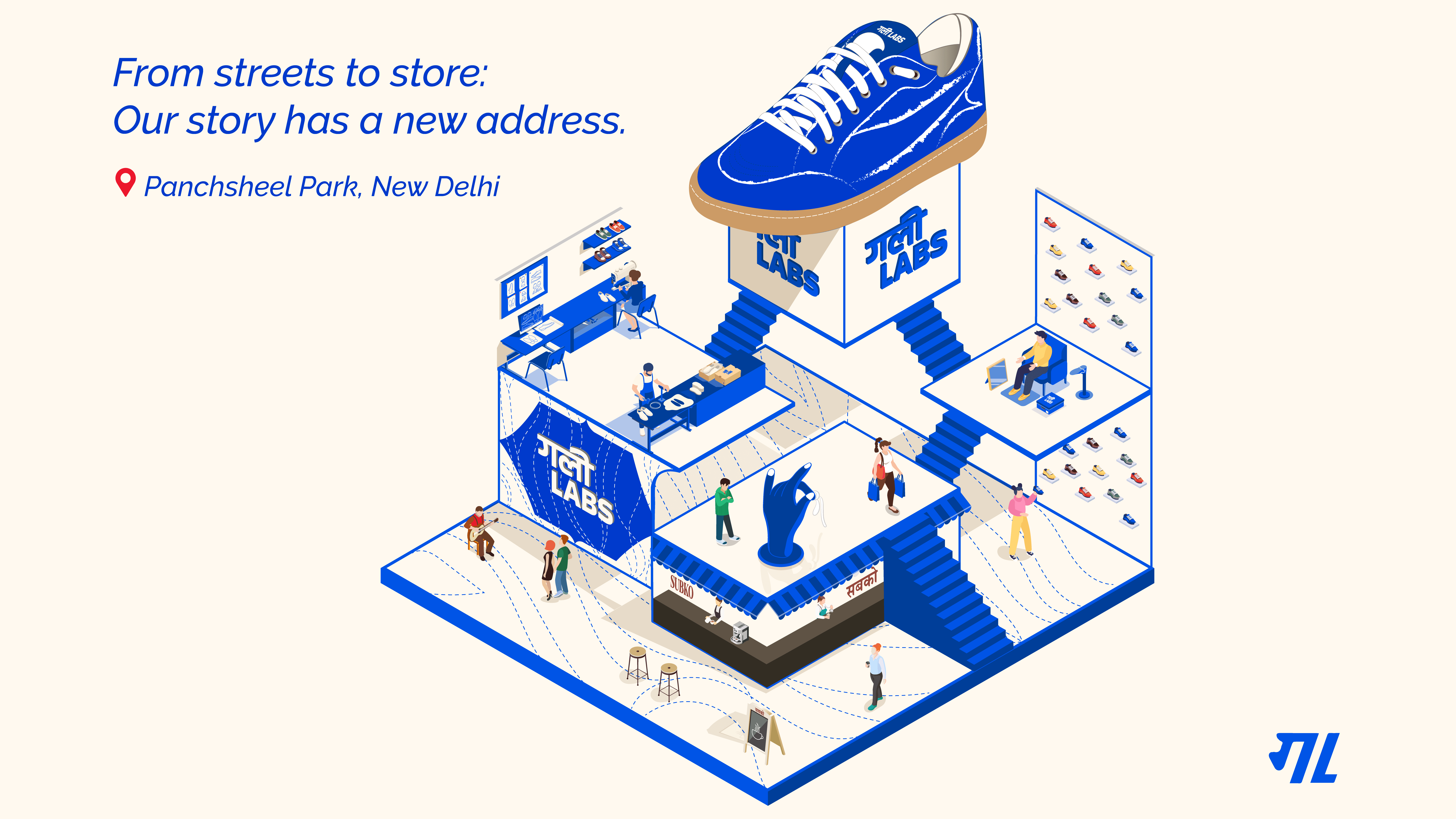 Editorial magazine design standing upright with oversized typography and clean layout