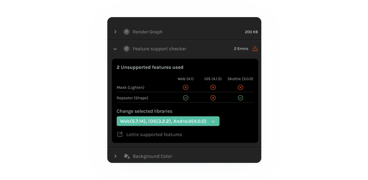 Lottie Feature Checker