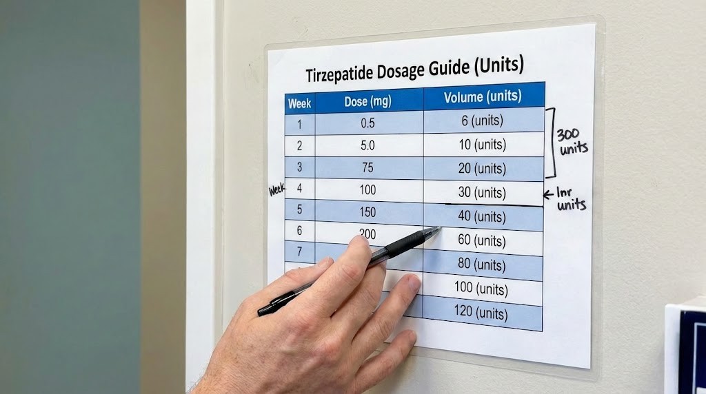 Tirzepatide dosage chart in units