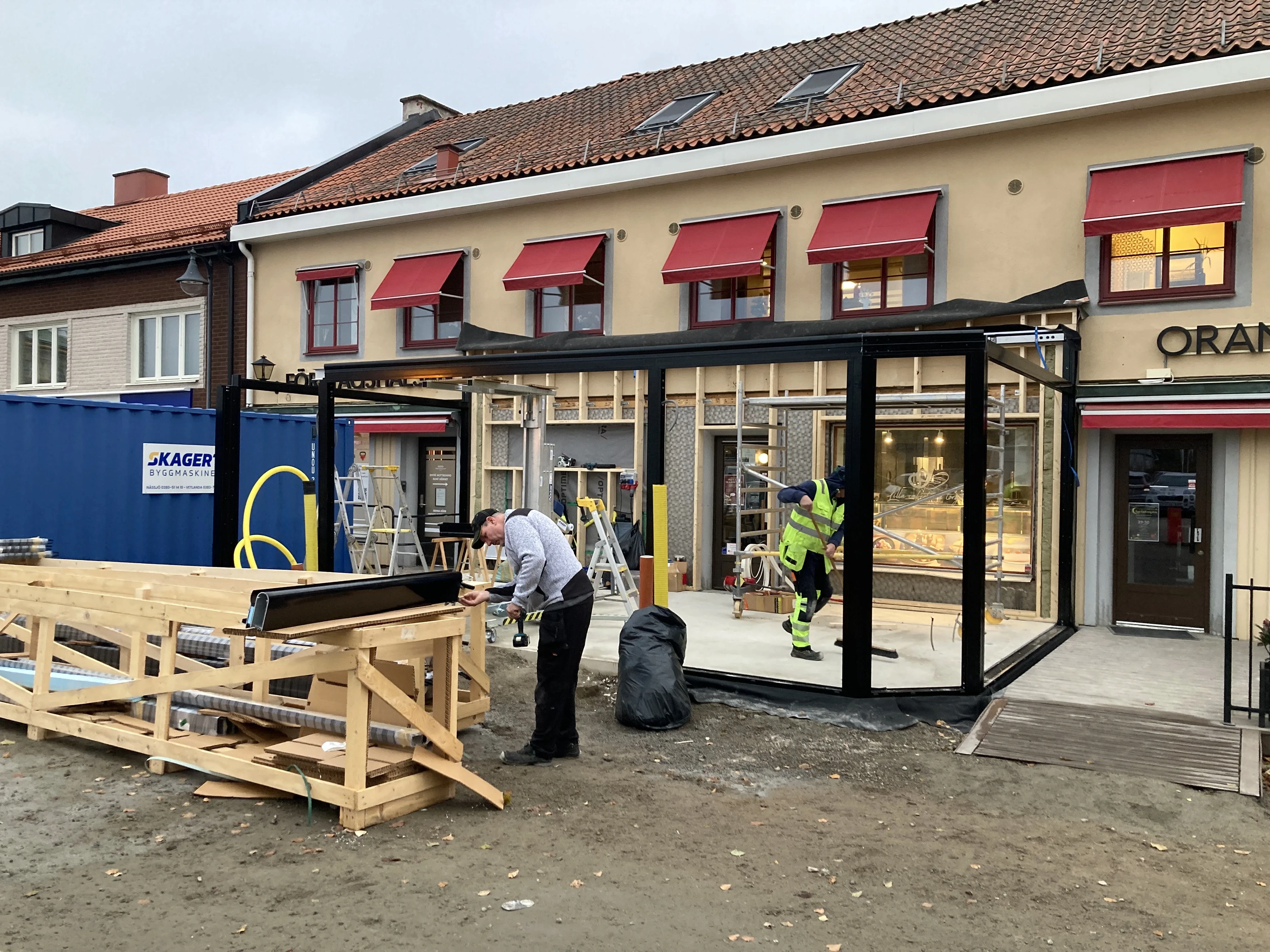 Inglasning cafe