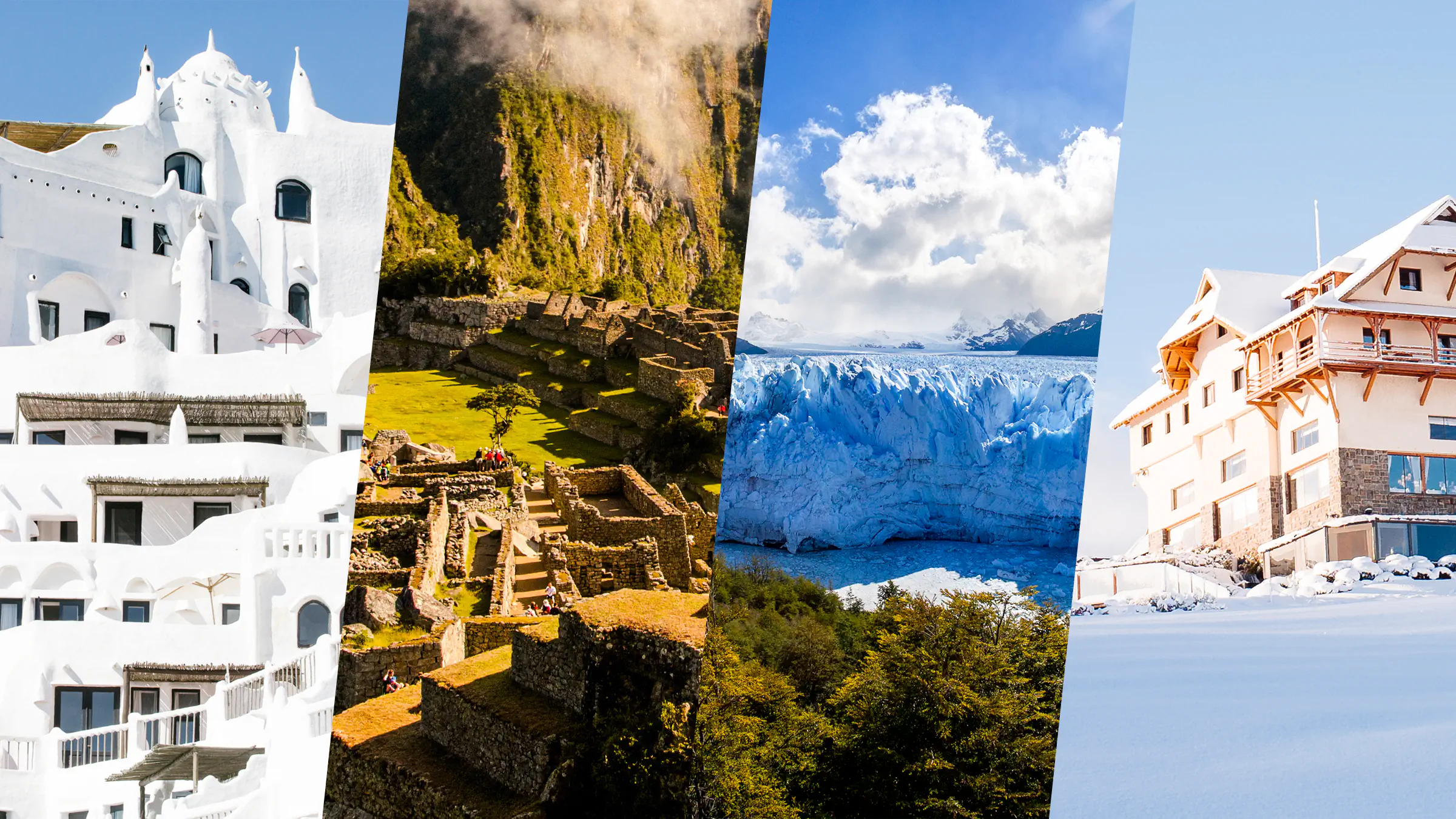 Machu Picchu, antiga cidade inca no Peru, cercada pelas montanhas da Cordilheira dos Andes e pela vegetação verde da região