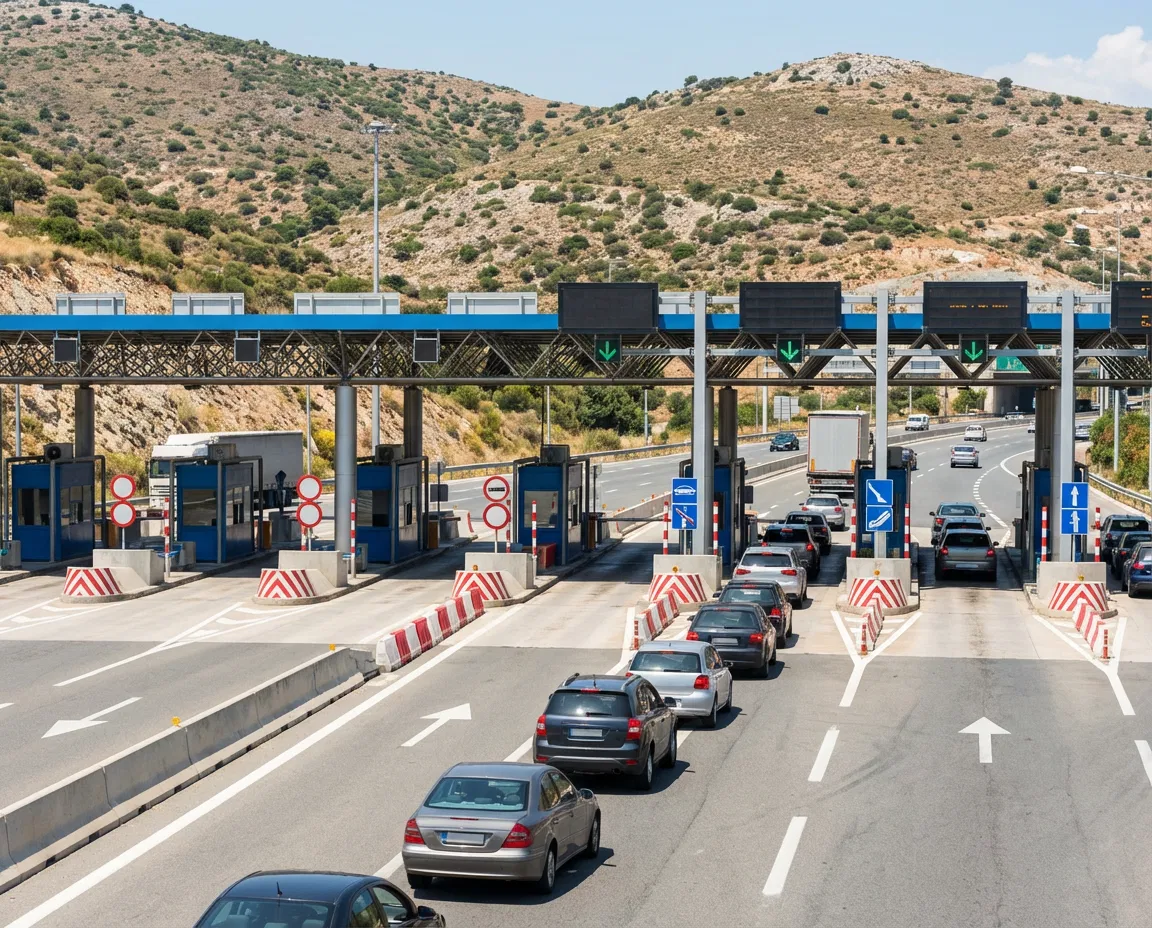 Greek highway toll station