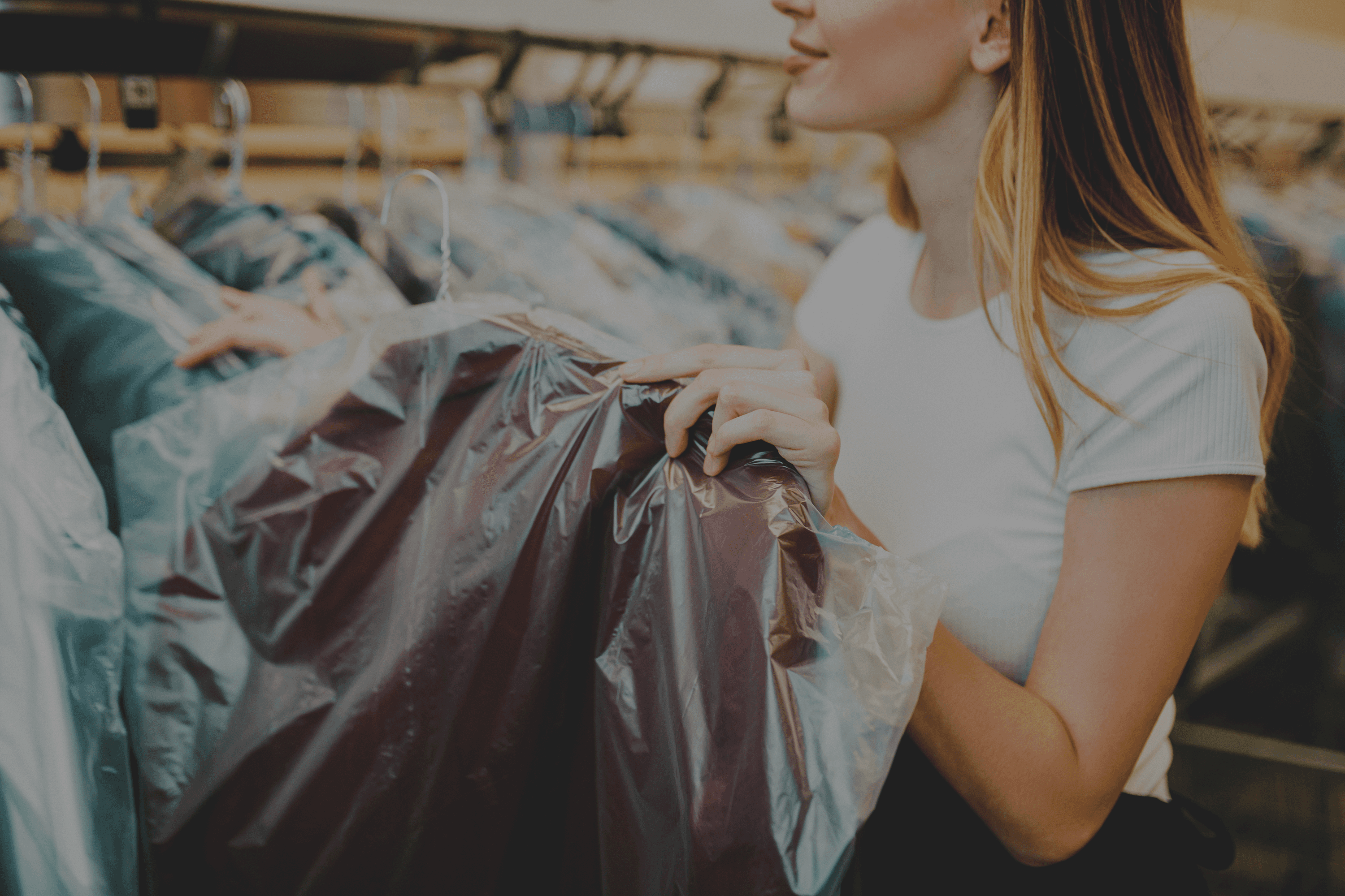 Clothes hanging on a rail