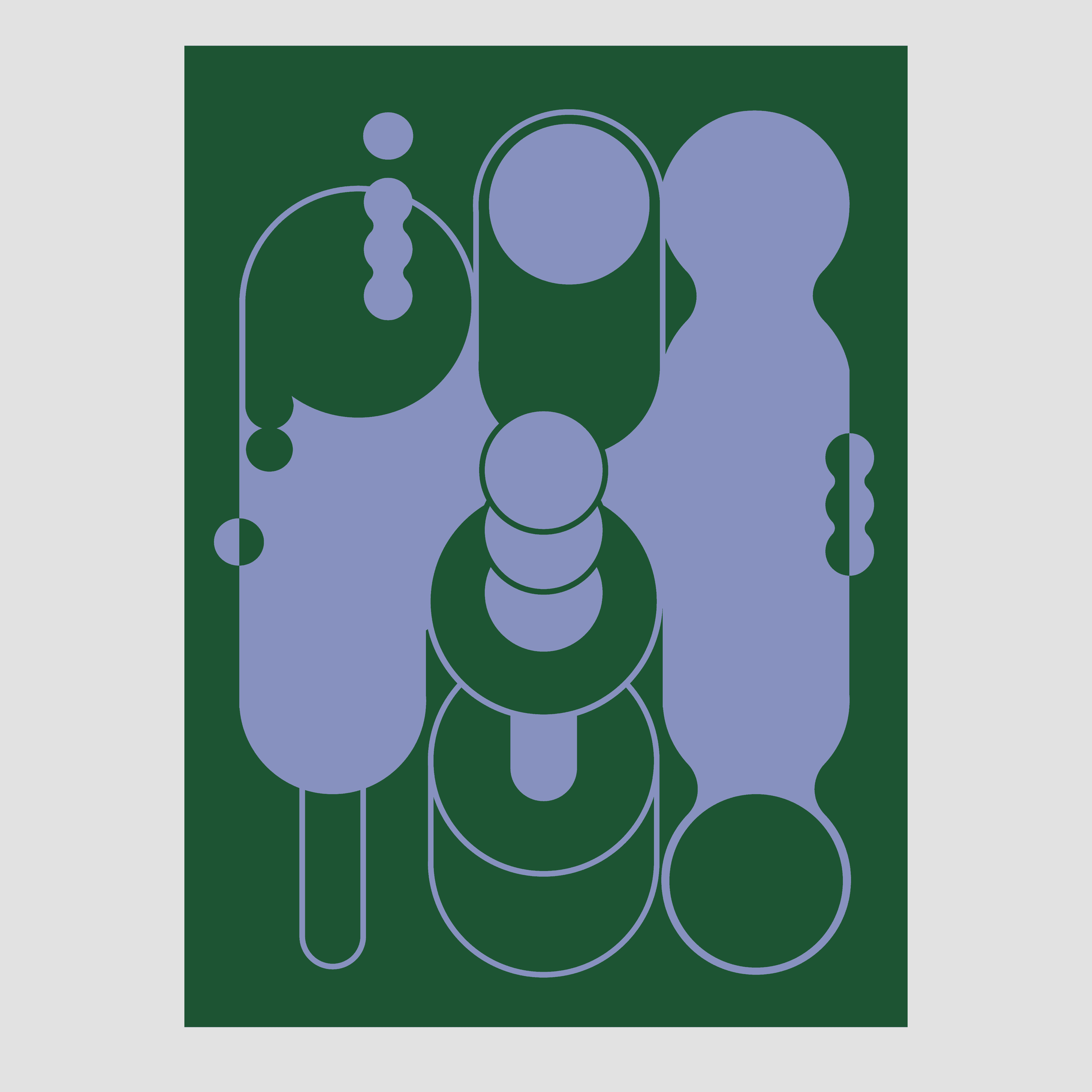 Graphic pattern design for MY TONE in dark green and lavender blue.