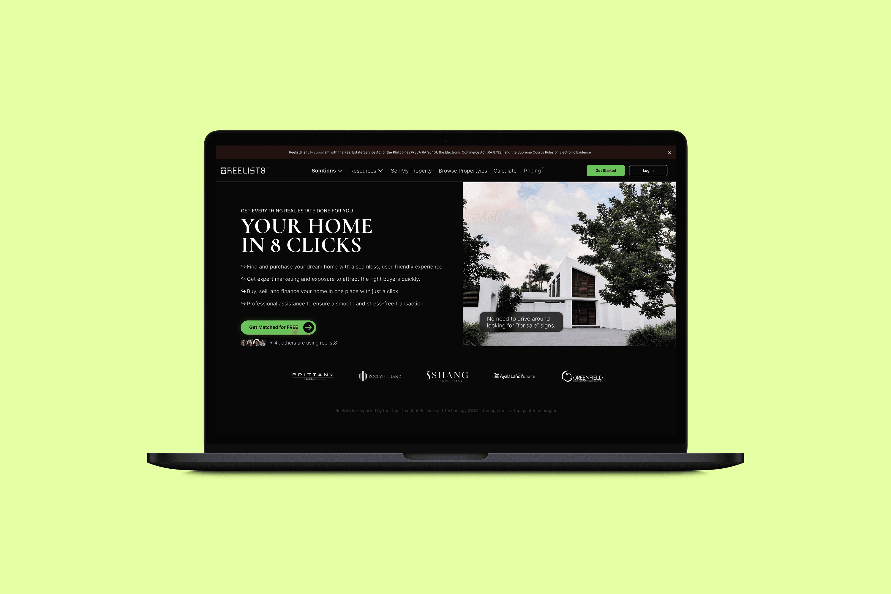 Reelist8 Website Laptop Mockup