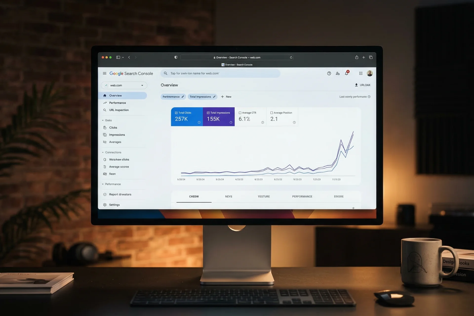 Résultats SEO, croissance du trafic organique Google Search Console pour un client B2B accompagné par Studio Dislo