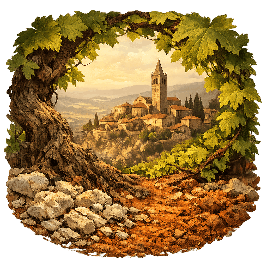 Detailed graphic of the Valpolicella wine region.