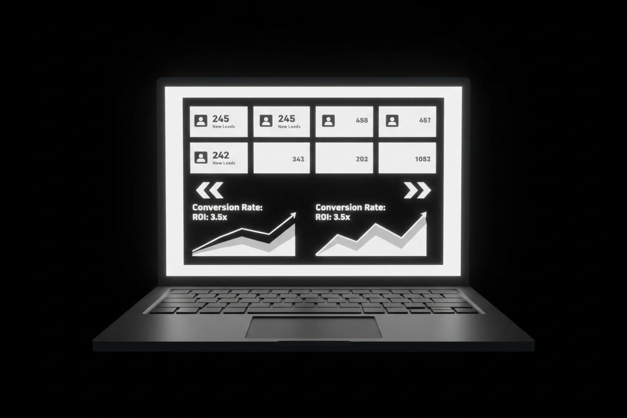 Marketing dashboard with lead cards