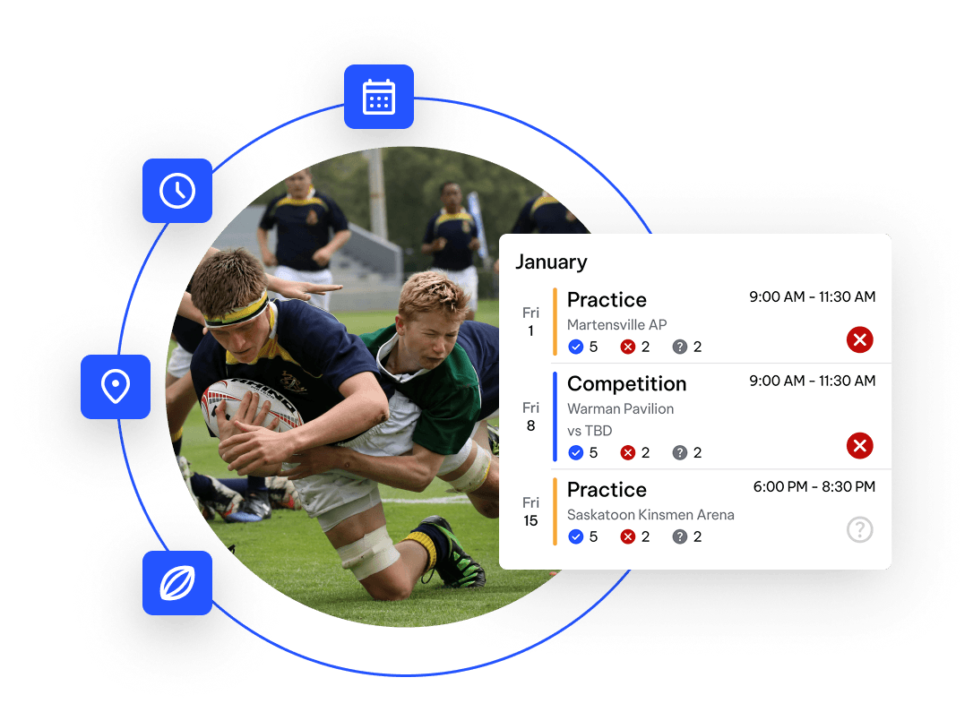 Rugby Club Scheduling Software Image