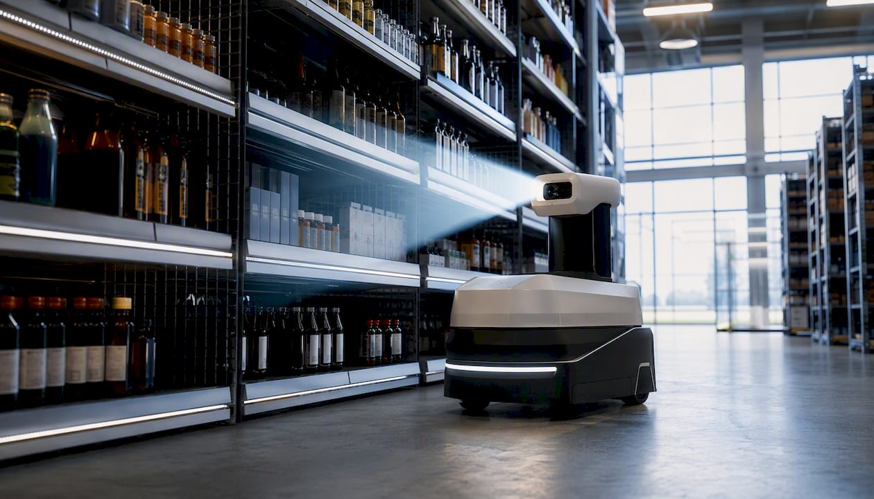 Robot scanning retail shelf for inventory