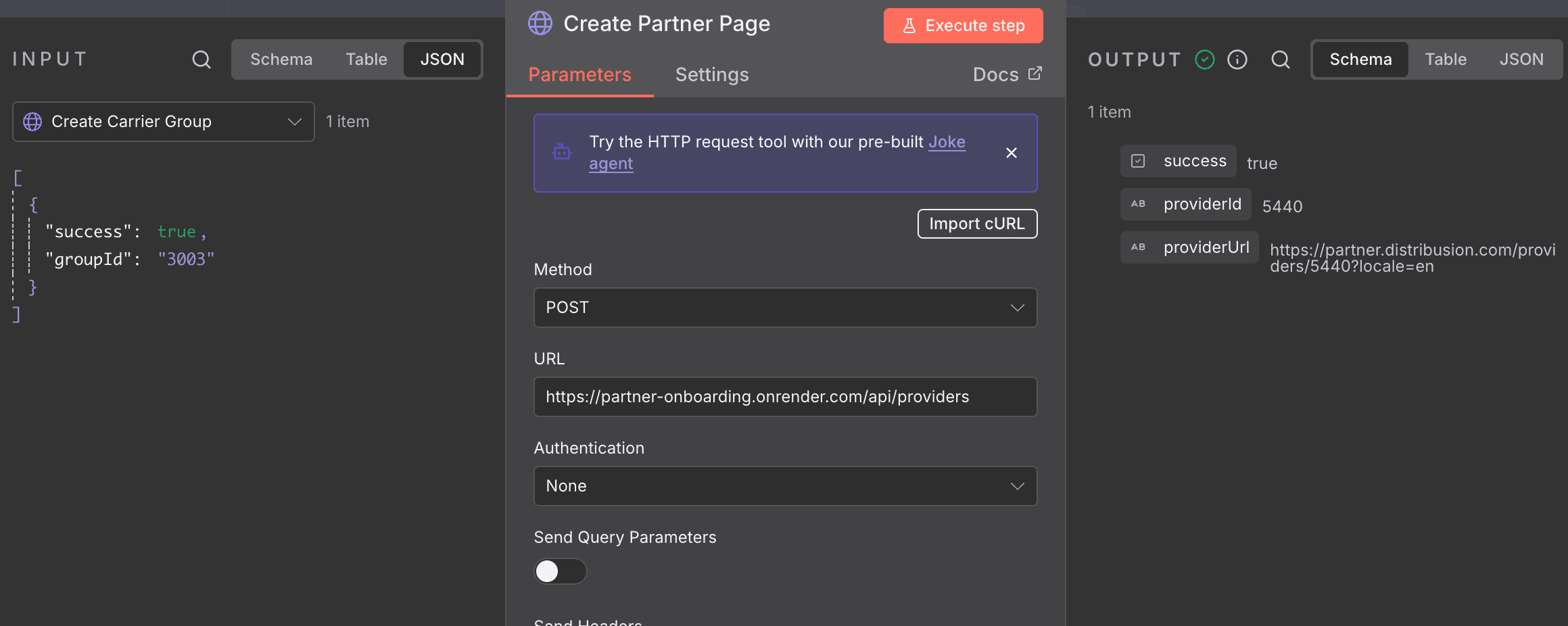 Partner page creation success