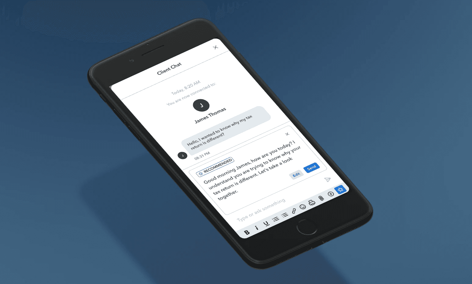 Intuit Assist - Recommended Response -  One iPhones