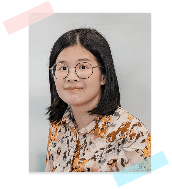 The photoshot of Chia-Ying Tsai, with decoration