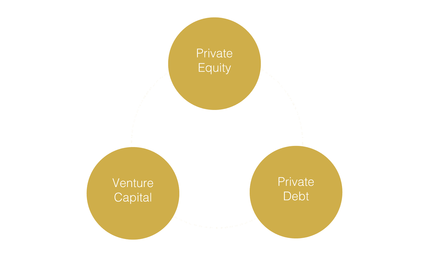 the three types of private investments in gold circles