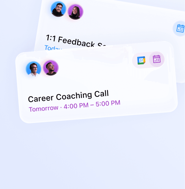 ByteCoach LMS 1:1 coaching and scheduling feature with calendar integration, enabling educators to manage personal sessions and career coaching calls seamlessly.
