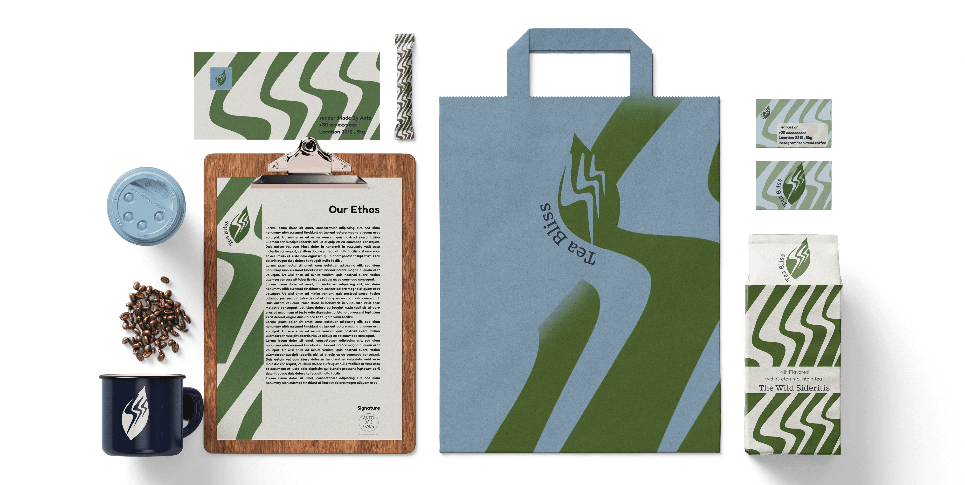 Tea Bliss five-flavour foil pouches and Wild Sideritis box